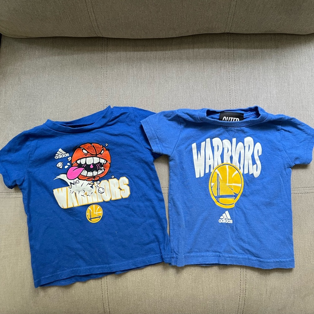 Two Golden State Warriors tee shirts